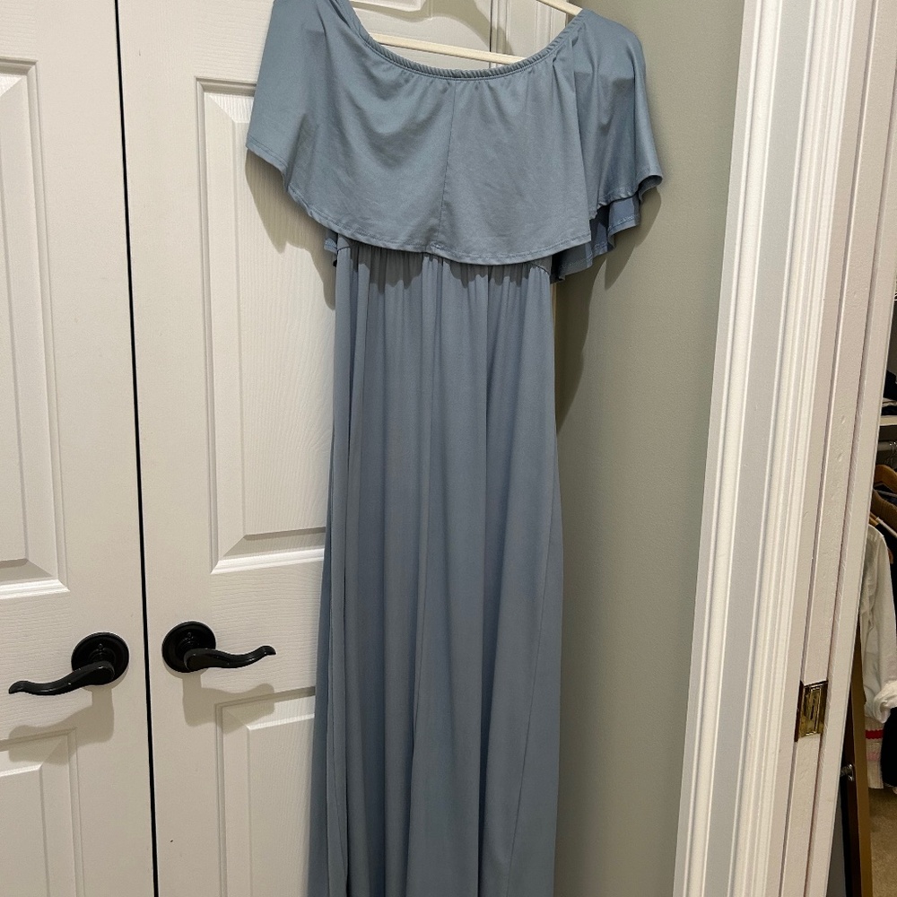 Off the Shoulder Maxi Maternity Dress